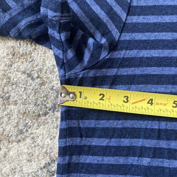 Mr Turk Short Sleeve Button Up Shirt Jersey Striped Men's Sz Medium Blue - Picture 5 of 11